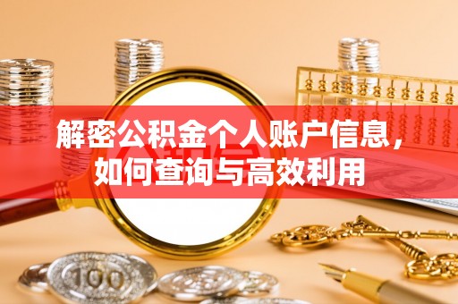 铜川解密公积金个人账户信息，如何查询与高效利用