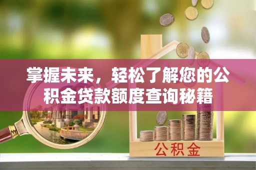 铜川掌握未来，轻松了解您的公积金贷款额度查询秘籍