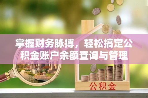 铜川掌握财务脉搏，轻松搞定公积金账户余额查询与管理